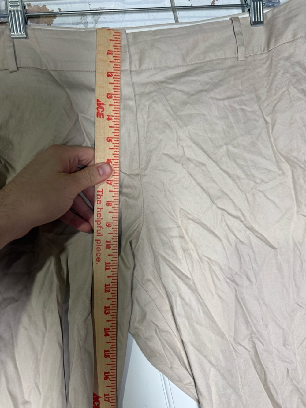 Talbots Curvy Casual Khakis Pants Size 16 Beige Careerwear Straight Leg Cotton - Picture 4 of 8